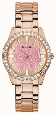 Guess GLITTER BURST Women's Pink Glitter Dial Crystal Set Bezel Watch GW0405L3