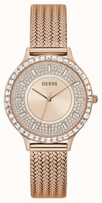 Guess SOIREE Women's Rose Gold Coloured Crystal Set Watch GW0402L3
