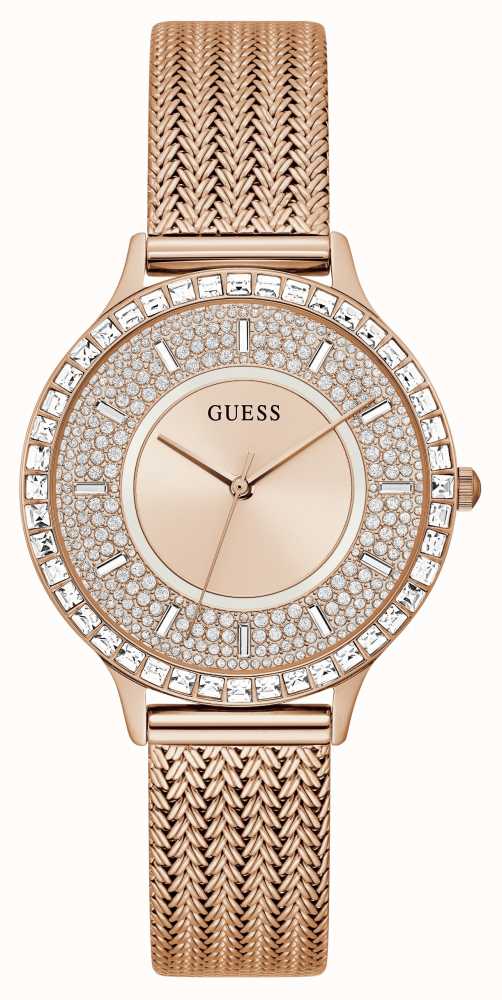 Guess SOIREE Women's Rose Gold Coloured Crystal Set Watch GW0402L3 ...