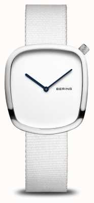 Bering Pebble | Polished Silver | Ocean Pebble Recycled White Strap 18034-007