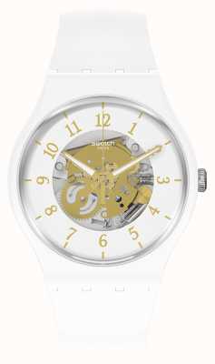 Swatch TAILSHEAD PAY! White and Gold Details SO32W105-5300