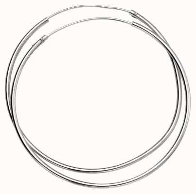 Elements Silver 50mm X 1.5mm Silver Hoop Earrings H242