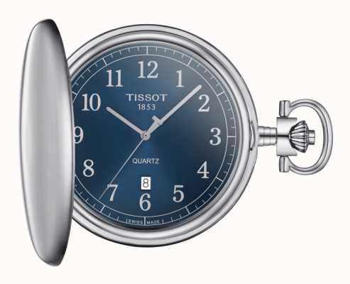 Tissot Savonnette Quartz Blue Dial Pocket Watch T8624101904200
