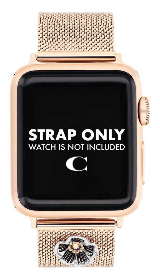 Coach Apple Watch Strap Ionic Rose Gold Plated Stainless Steel Ladies|