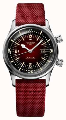 LONGINES LEGEND DIVER Red Fabric Strap Watch L33744402