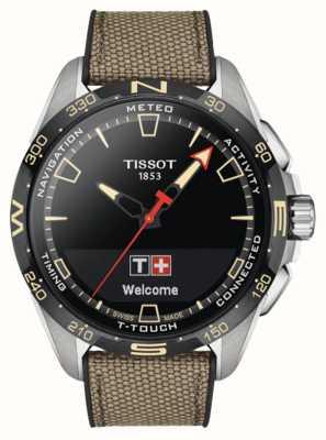 Tissot T-Touch Connect Solar Titanium (47.5mm) Black Dial / Beige Synthetic Grained Cowhide Strap T1214204705107