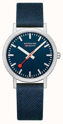 Mondaine Classic 36 Mm Blue Textile Strap A660.30314.40SBD