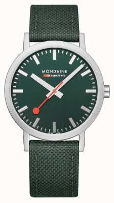 Mondaine Classic 36 Mm Forest Green Textile Strap Watch A660.30314.60SBF