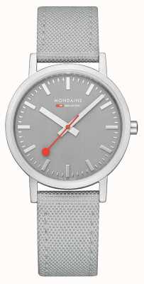 Mondaine Classic 36 Mm Good Gray Watch Recycled Grey Strap A660.30314.80SBH