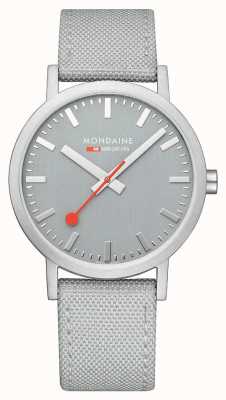 Mondaine Classic 40 Mm Good Gray Textile Strap Watch A660.30360.80SBH