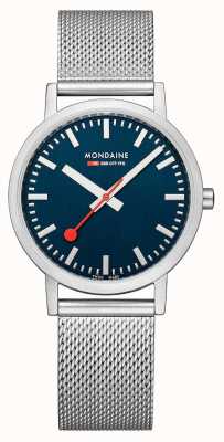 Mondaine Classic 36 Mm Blue Dial Mesh Steel bracelet A660.30314.40SBJ