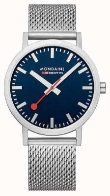 Mondaine Classic 40 Mm Blue Dial Steel Mesh Watch A660.30360.40SBJ