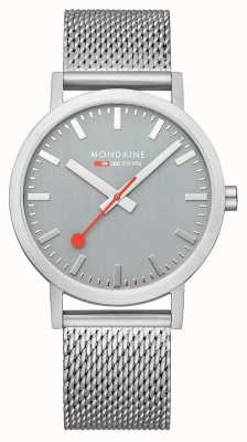 Mondaine Classic 40 Mm Grey Dial Steel Mesh Bracelet A660.30360.80SBJ