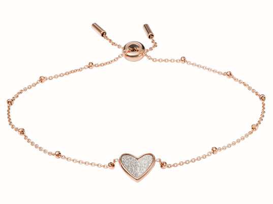 Fossil Ladies Rose Gold-Tone Flutter Hearts Bracelets JF03647791