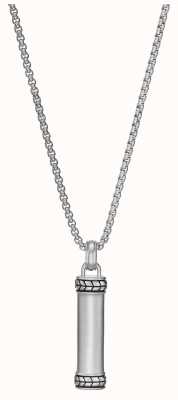 Fossil Men's Stainless Steel Chevron Pendant Necklace JF04098040