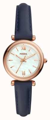 Fossil Women's | Mother-of-Pearl Dial | Blue Leather Strap ES4502