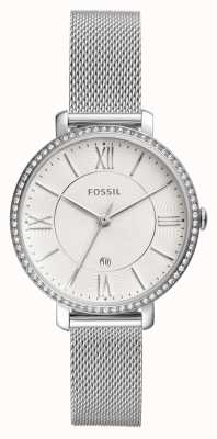 Fossil Women's Jacqueline | Silver Dial | Stainless Steel Mesh Bracelet ES4627