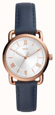 Fossil Women's | Silver Dial | Blue Leather Strap ES4824