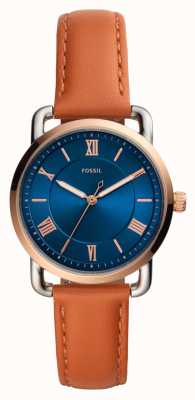 Fossil Women's | Blue Dial | Brown Leather Strap ES4825