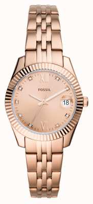 Fossil Women's | Rose Gold Dial | Crystal Set | Rose Gold Stainless Steel Bracelet ES4898