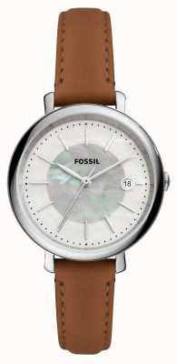 Fossil Women's Solar | Mother-of-Pearl Dial | Brown Leather Strap ES5090