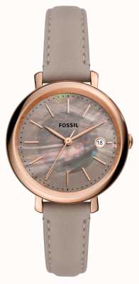 Fossil Women's Jacqueline Solar | Mother-of-Pearl Dial | Taupe Eco-Leather Strap ES5091