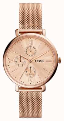 Fossil Women's Jacqueline | Rose Gold Dial | Rose Gold Mesh Bracelet ES5098