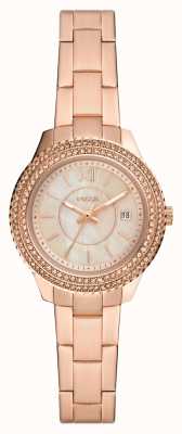 Fossil Women's | Mother-of-Pearl Dial | Crystal Set | Rose Gold Stainless Steel Braceelet ES5136