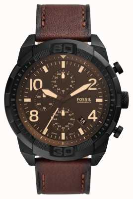 Fossil Men's Bronson | Brown Chronograph Dial | Brown Leather Strap FS5875