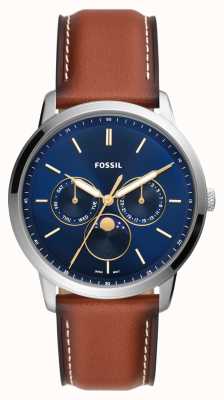 Fossil Men's Neutra | Blue Chronograph Dial | Brown Leather Strap FS5903
