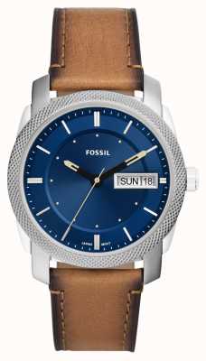 Fossil Men's Machine | Blue Dial | Brown Leather Strap FS5920