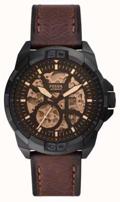 Fossil Men's Bronson Automatic | Brown Skeleton Dial | Brown Leather Strap ME3219