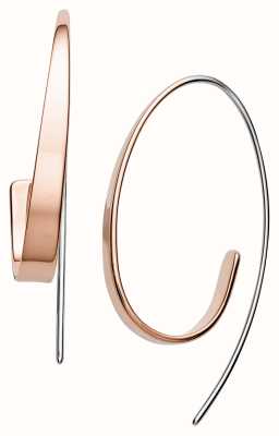 Skagen Women's Rose Gold-Tone Stainless Steel Curled Drop Earrings SKJ1213998