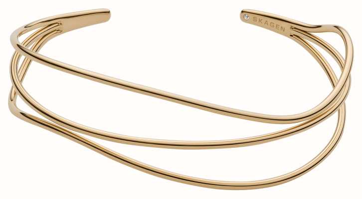 Skagen Women's Gold-Tone Stainless Steel Abstract Cuff Bangle SKJ1216710