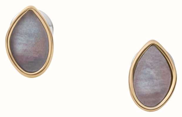 Skagen Women's Gold-Tone Stainless Steel Mother-of-Pearl Irregular Stud Earrings SKJ1554710