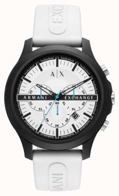 Armani Exchange Men's | White Chronograph Dial | White Silicone Strap AX2435