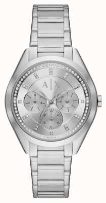 Armani Exchange Women's | Silver Dial | Crystal Set | Stainless Steel Bracelet AX5654