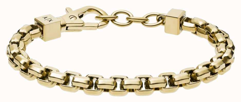 Armani Exchange Men's Gold-Tone Stainless Steel Chain Bracelet AXG0046710