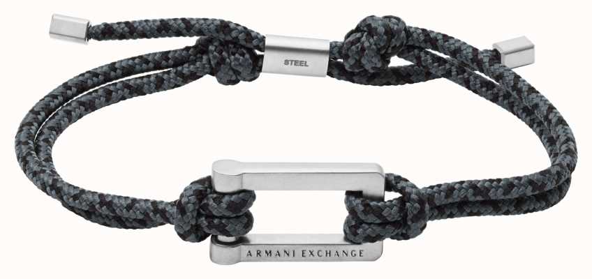 Armani Exchange Men's Grey Rope Style Stainless Steel Bracelet AXG0066040