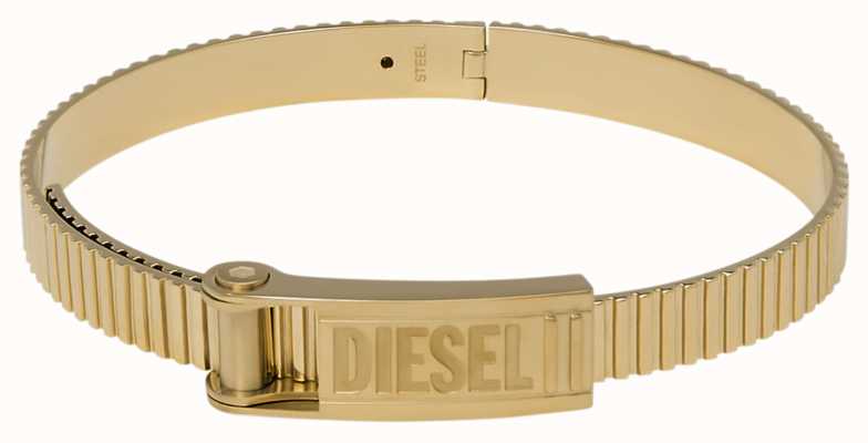 Diesel FONT STEEL Men's Gold-Toned Hinged Bangle Bracelet DX1357710