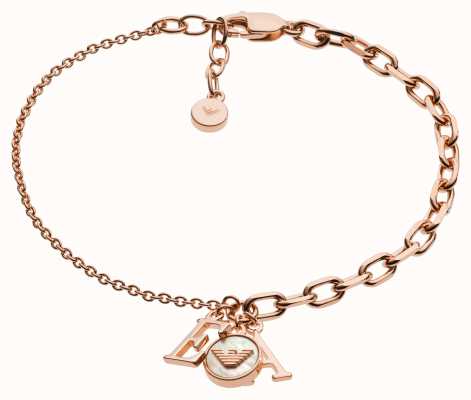 Emporio Armani Rose Gold-Tone Asymmetrical Chain Charm Bracelet EG3385221