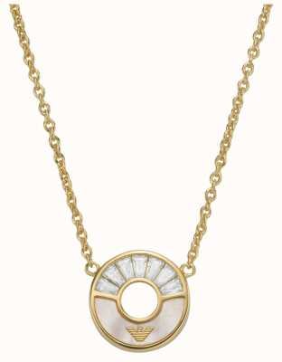 Emporio Armani Gold-Tone Sterling Silver Mother-of-Pearl Crystal-Set Necklace EG3557710