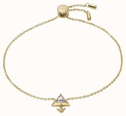 Emporio Armani Gold-Tone Stainless Steel Crystal-Set Triangle Bracelet EGS2899710