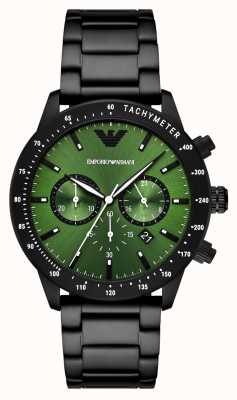 Emporio Armani MARIO Men's | Green Dial | Black Stainless Steel Bracelet AR11472