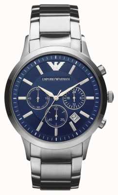 Emporio Armani RENATO Men's | Blue Chronograph Dial | Stainless Steel Bracelet AR2448
