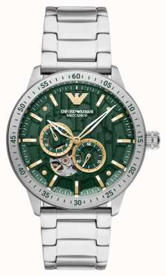 Emporio Armani Men's Automatic | Green Dial | Stainless Steel Bracelet AR60053