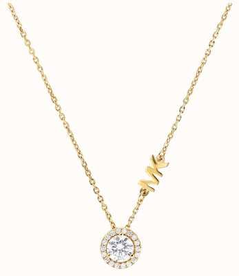 Michael Kors Crystal Set MK Gold-Plated Sterling Silver Necklace MKC1208AN710