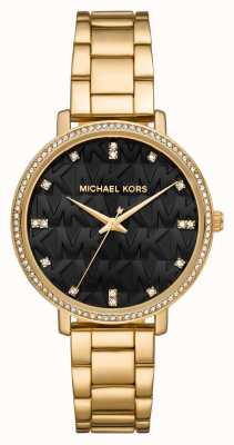 Michael Kors Pyper Black MK patterned Dial Watch MK4593