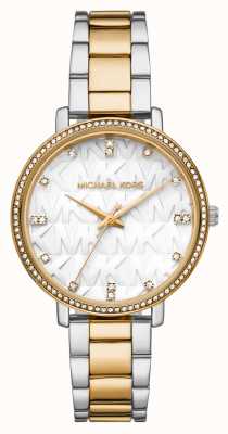 Michael Kors Women's Pyper Two Tone Crystal Set MK Dial Watch MK4595