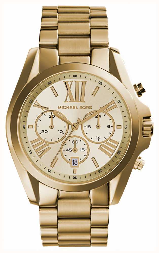 Michael Kors Women's Bradshaw Gold-Toned Chronograph Watch MK5605 ...